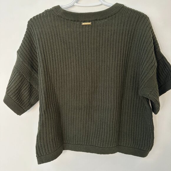 NWT Michael Kors Women's Kaki Short Sleeve Crew Neck Knit Top - m - Picture 6 of 8
